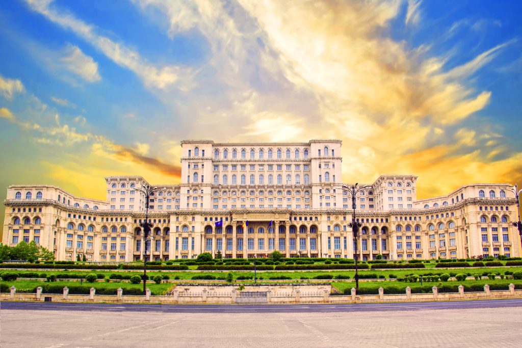 The Palace of the Parliament sunset