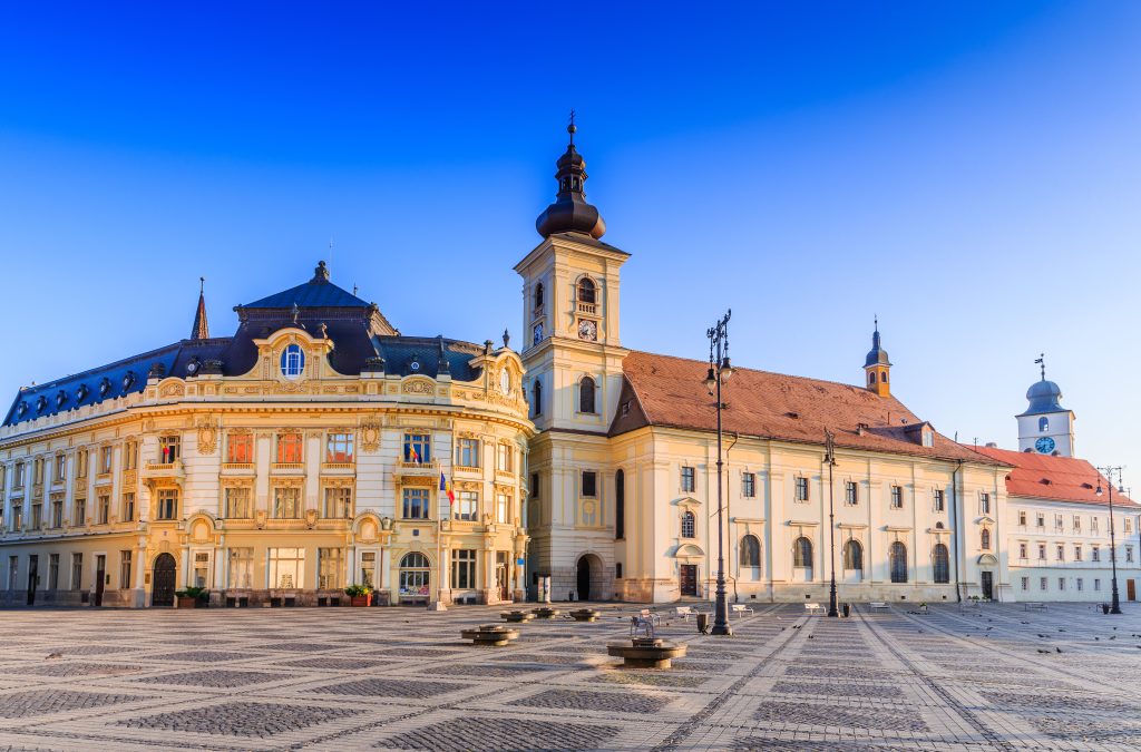 Sibiu City Hall and Catholic Church_resized